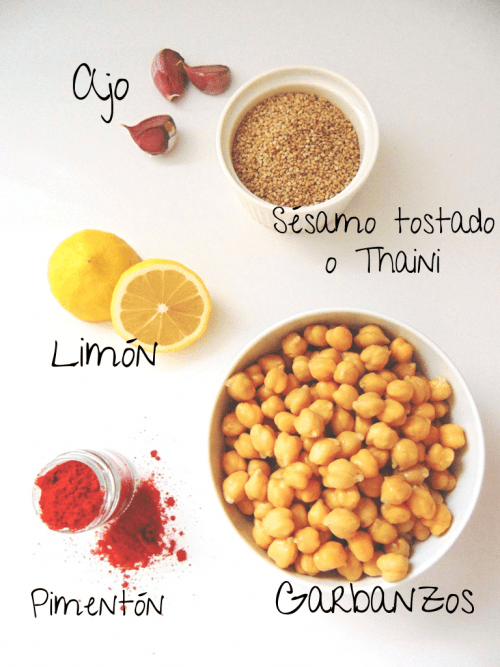 Ingredientes para hacer hummus
